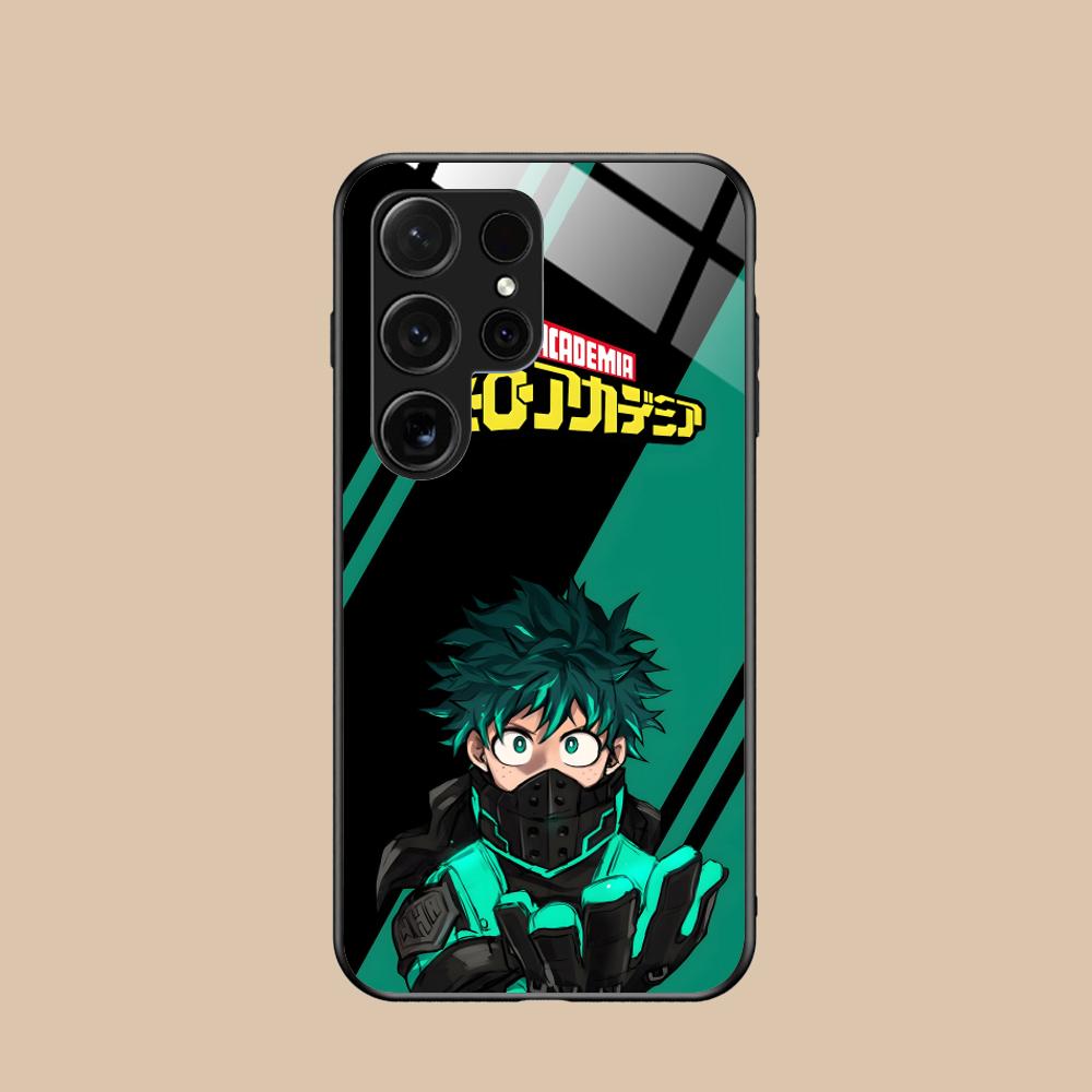 MHA Izuku Deku Mobile Phone Case for Samsung Galaxy S26 S25 S24 S23 S22 S21 S20 Note20 Plus FE Ultra Glass Colorful Cover Cover