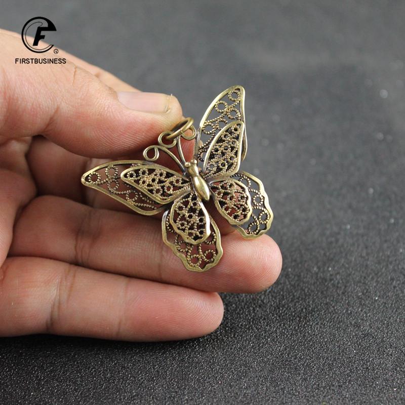Cute Butterfly Pendant Necklace for Women Cocktail Party Statement Keychains Copper Style Korean Fashion Necklaces Jewelry Gifts