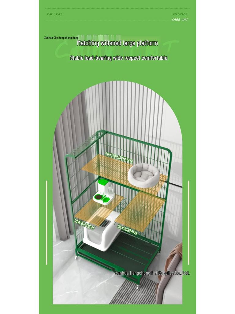 Extra-Large Multi-Layer Indoor Cat Villa with Integrated Toilet