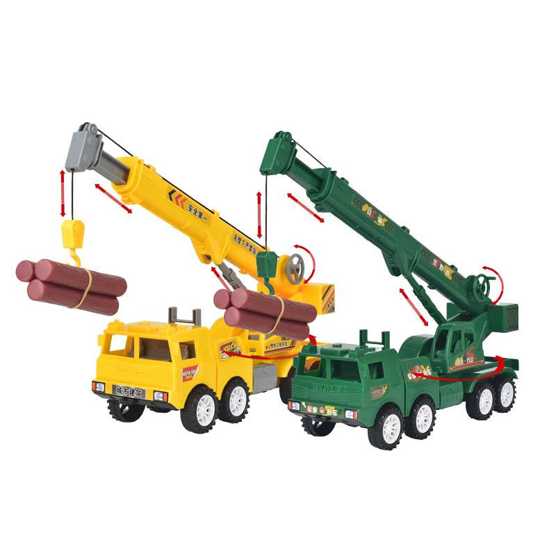 Toy Construction Crane Large Size Inertia Driven Plastic Vehicle Model Kids Gift