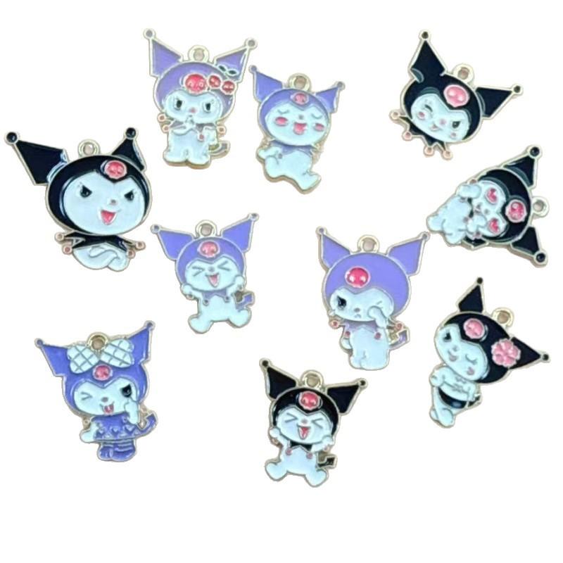 50/100PCS Cartoon Alloy Drip Oil Jewelry Accessories DIY Keychain Earrings Pendant Necklace Bag Pendant