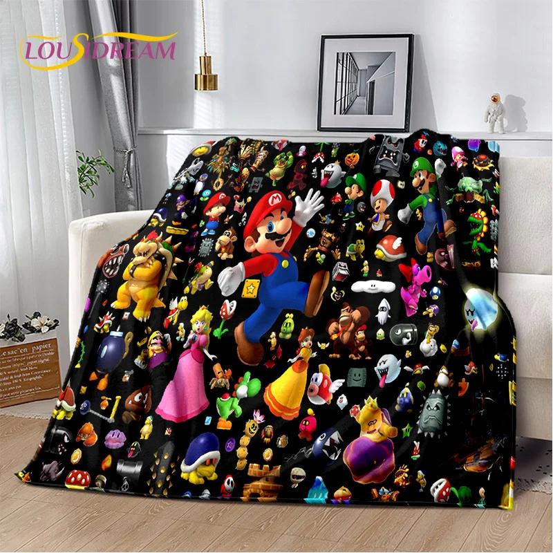 3D Retro M-Mario Cartoon Game Soft Plush Blanket,Flannel Blanket Throw Blanket for Living Room Bedroom Bed Sofa Picnic Kids Gift