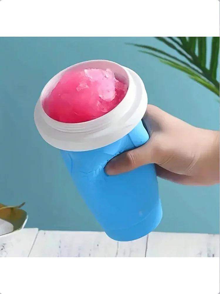 1pc Smoothie Cup Milkshake Ice Cream Frozen Silicone Squeeze Cup Portable DIY Juice Milkshake Bottle Children's Gift Tool