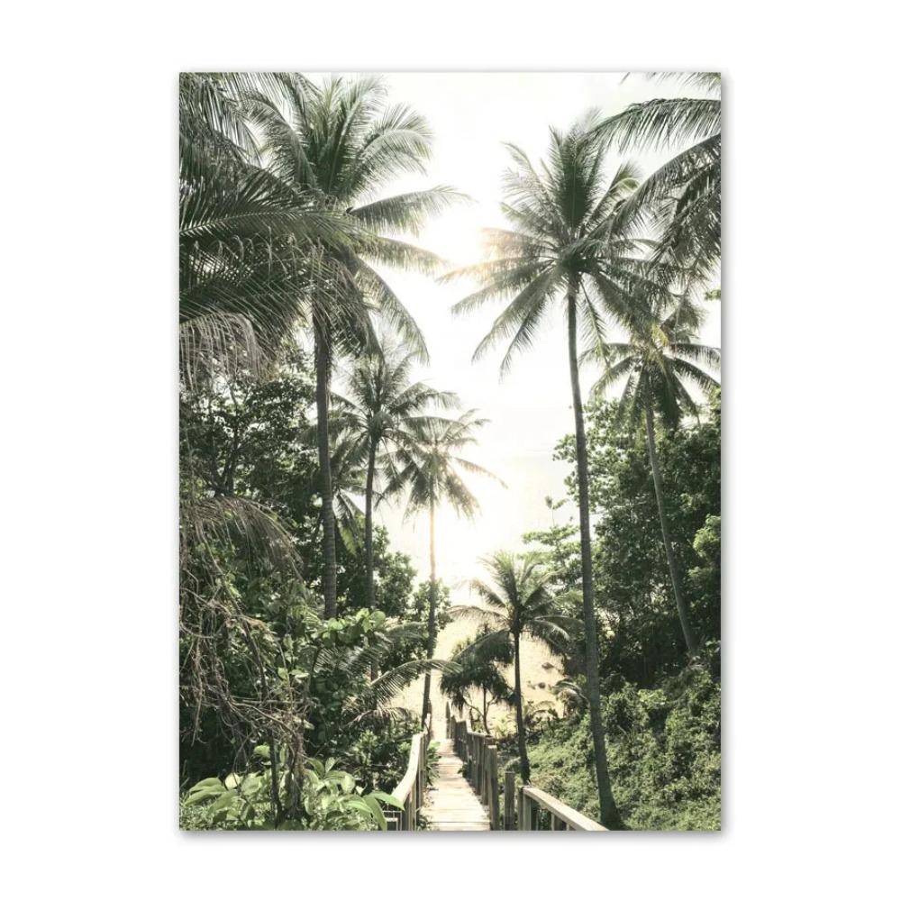 Simple Wall Art Nature Green Leaf Landscape Poster HD Oil Painting Posters Prints Home Bedroom Living Room Decorative Ideal Gift