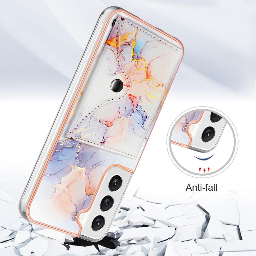 Applicable to Samsung A55 electroplated marble mobile phone case A35 double-sided coated IMD card bag S24ultra set of new models