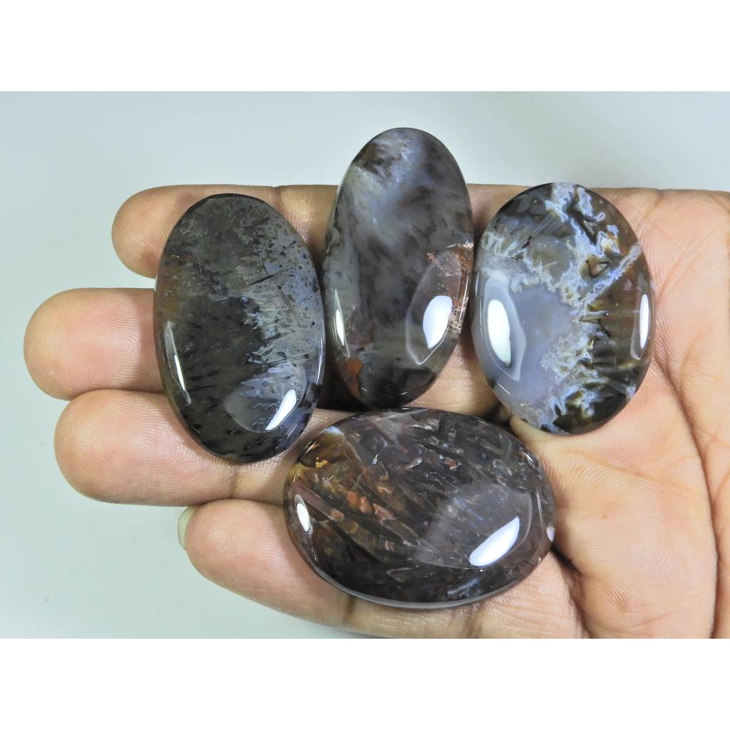 270Cts. Natural Turkish Stick Agate Oval Cabochon Loose Gesmtone 4 Pcs Lot A-201