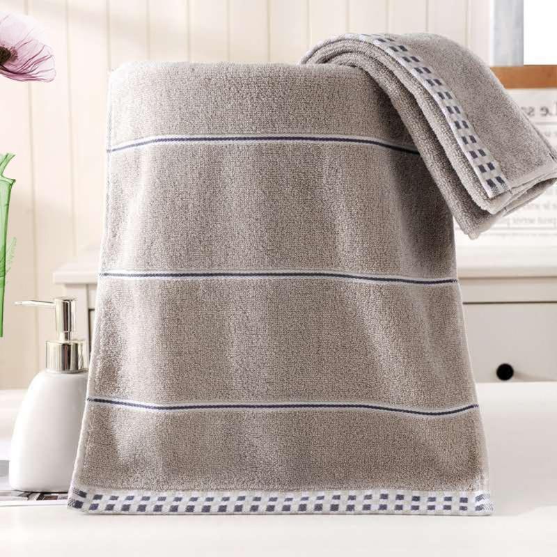 

Тысячептичное клетчатое полотенце из чистого хлопка, утолщенное и впитывающее, в качестве подарочного сувенира с вышивкой 33*74 серый