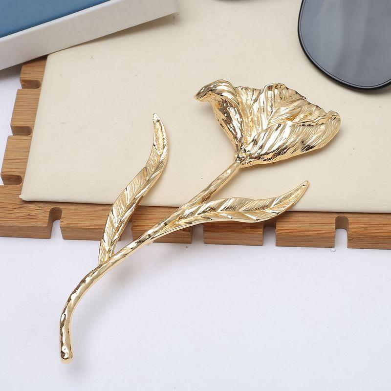 European and American Retro Jewelry, Palace-Style Corsage Brooch, Heavy-Duty, Oversized, Exaggerated, Three-Dimensional Rose Flower Pin Jewelry Gold Brooch