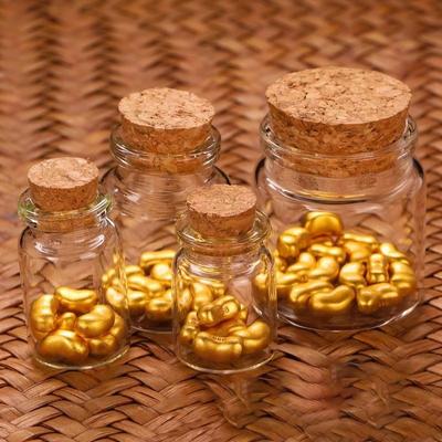 Borcan de depozitare Golden Bean: Mini Sticlă pentru Depozitarea Boabelor Aurii