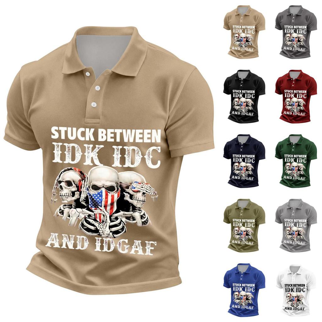 Men's Casual Letter Print Short Sleeve T-Shirt for Everyday Wear