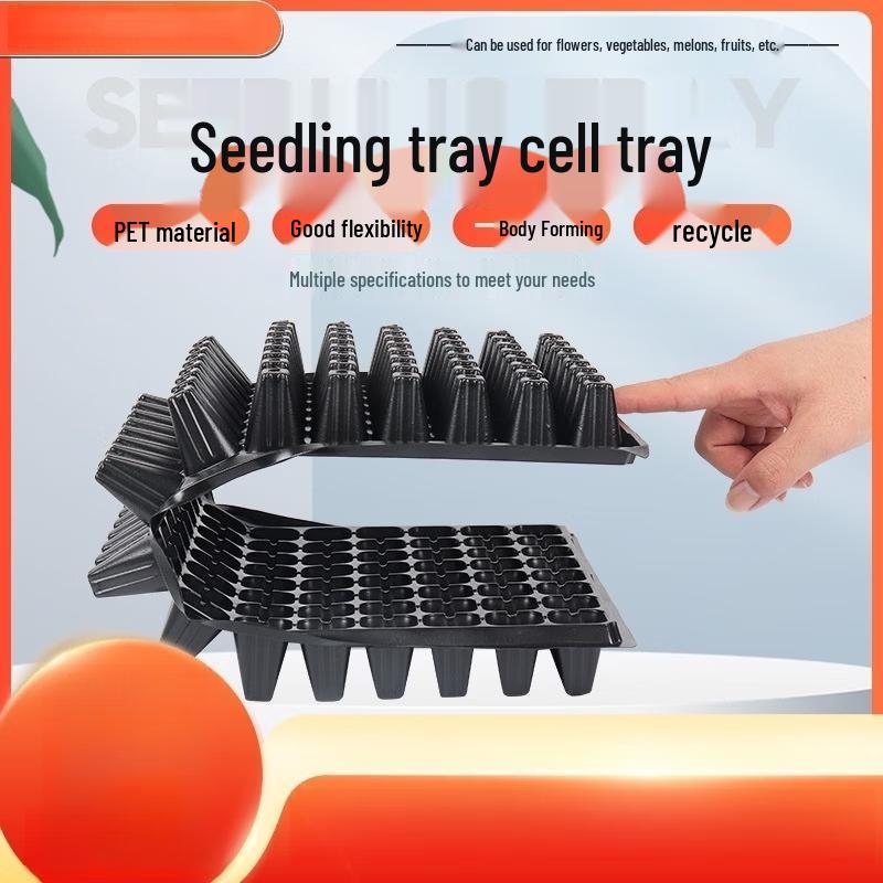 Thickened 50-Cell Plastic Seedling Trays, 100-Pack