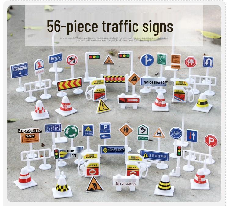 DIY Kindergarten Track Car Toy with Traffic Stickers
