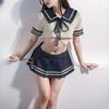 NEW Sexy Tops and Mini Skirt Sets School Girls Cosplay Costume, Japanese Girl Student College Uniform Short Sleeve Top with Skirt Sets