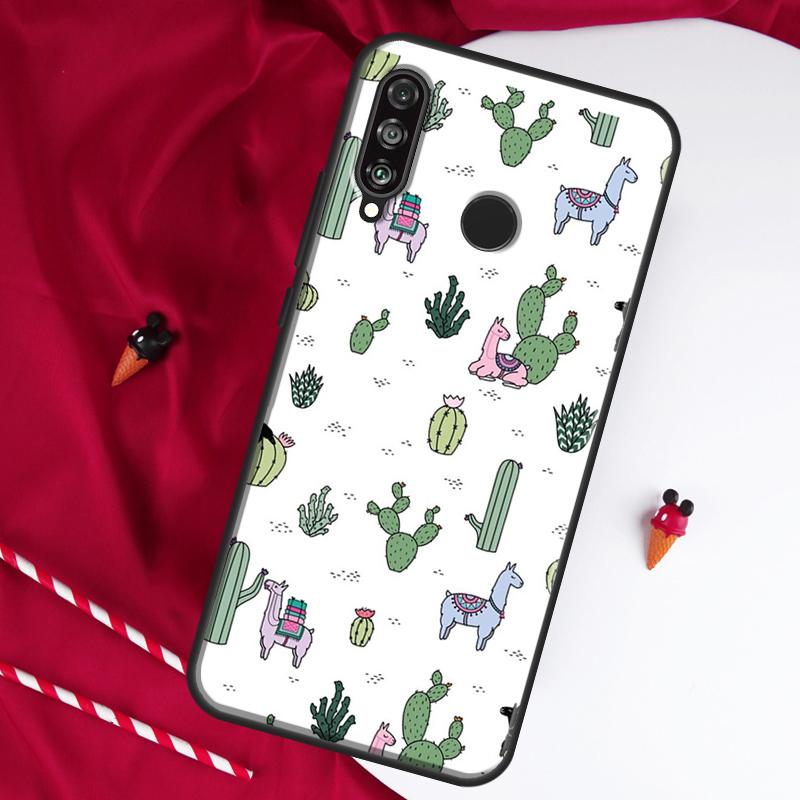 Cartoon Alpaca Llama For Huawei Nova Y61 Y70 Y90 Y60 Y72 Y91 12s 12i 11i 7i 8i 9 10 SE P60 Pro P30 P40 Lite Case