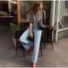Spring Chic Leopard Print Hollow Out Shirt Women Fashion Loose O Neck Short Sleeve Tops  Lady Elegant Office High Streetwear