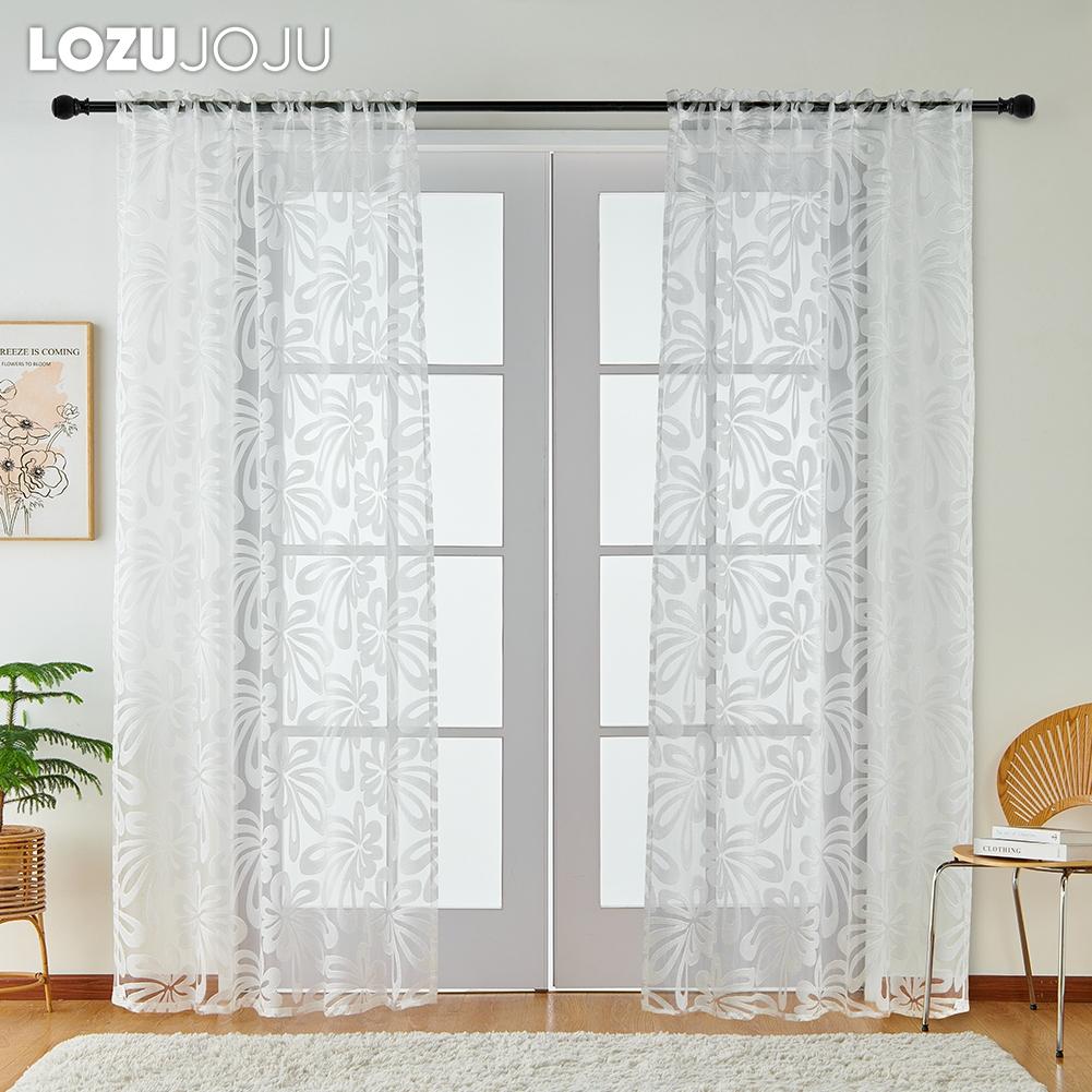 1PC LOZUJOJU 10% Blackout Tulle Simple and Versatile European Jacquard Sheer Curtain for Kitchen Living Room Bedroom Balcony Window Home Decor