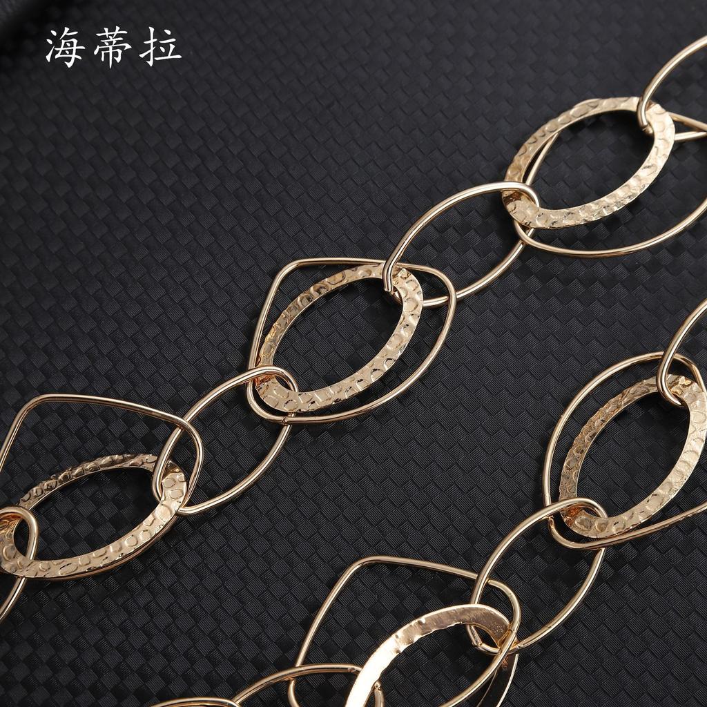 New Gold Irregular Ring Multi-layer Necklace, Personalized Fashion Versatile Femininity Sweater Chain