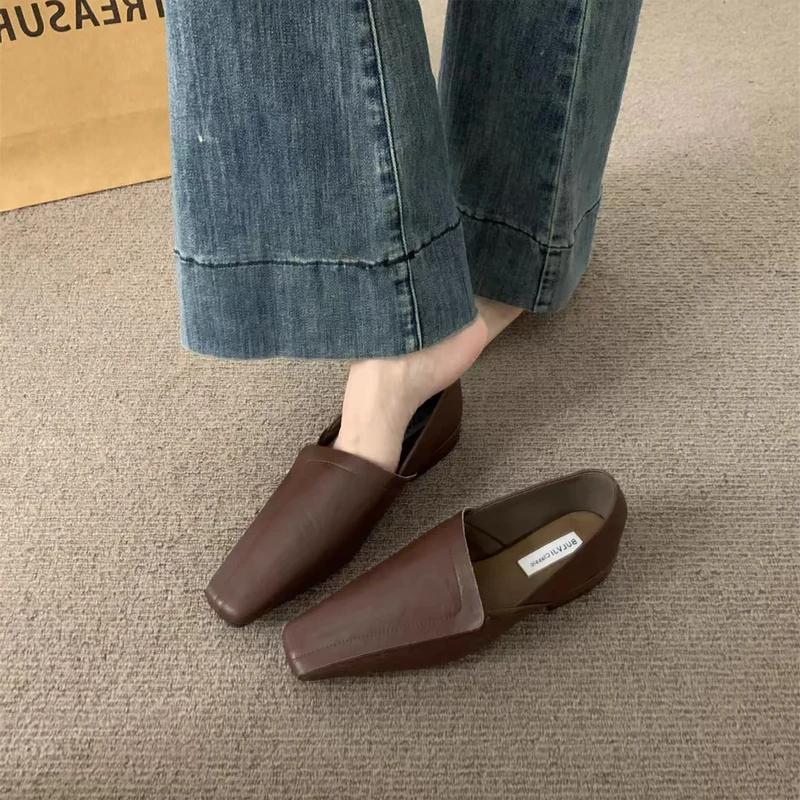 Marken Designer Pumps Damen Slipper Schuhe Elegant Leder Eckige Zehen Weiche Schuhe Trend Neu Winter Walking Komfort Chaussures Femme