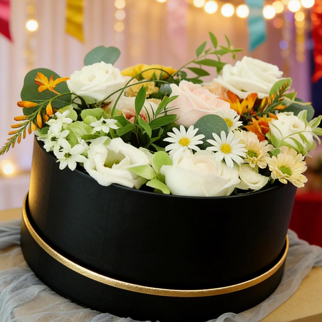 Runde Offene Fenster Geschenkbox Set von 2 Ausstellungs-Blumenkorb Perfekt zum Präsentieren von Frische Früchten Und Schönen Blüten