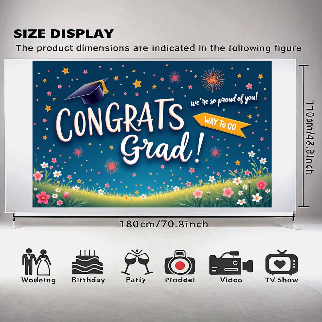 Evenemangsbanderoll Examensfirande Fest Bakgrundsmönster Grattis Examen För Evenemangsdekoration Inomhusdekoration