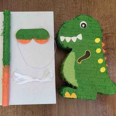 1 SET/BOX mit Augenbinde und Stock Dinosaurier Pinata Bundle Perfekt für Geburtstagsfeiern, Tier-Mottopartys Dekorationen, Geschenk