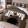 Travis Scott 3-teiliges Bettwäsche-Set Bettbezug mit zwei Kissenbezügen für Schlafzimmer Heimdekoration