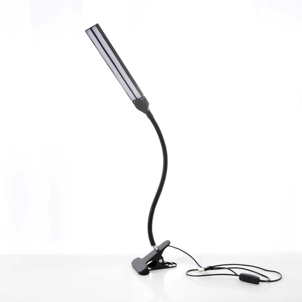 Clip On Desk Lamp Dual Head Eye Care Dimmable LED Night Light for Student Children   Reading Bedside