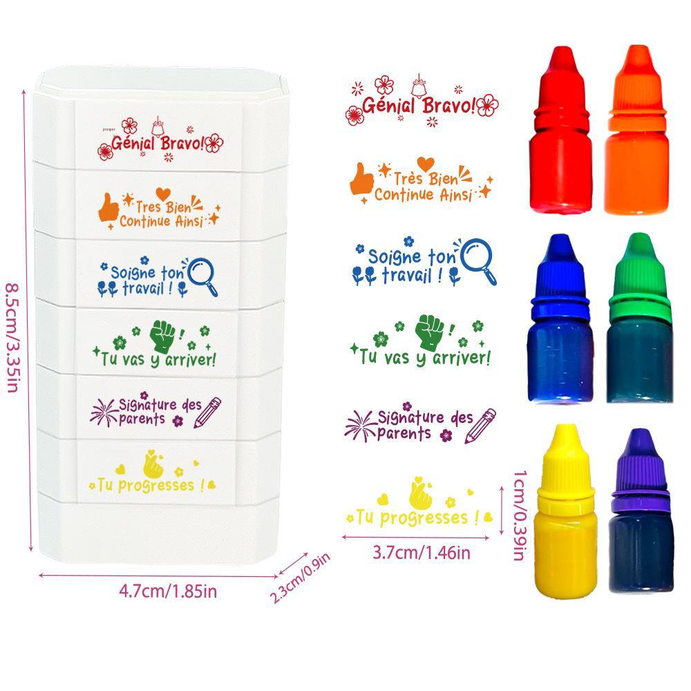 6-in-1 Teacher's Multi-Layer Stamp: Building Blocks, Scoring, Weather, Drinking Water, Encouragement
