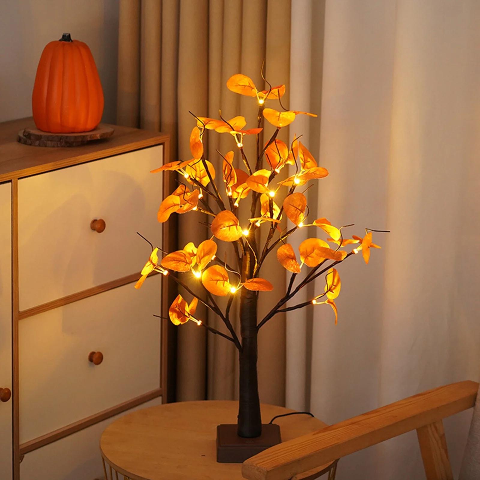 

24 LED Thanksgiving Indoor Home Decoration Tree Lights Festival Event Party Decoration Luminous Trees Small Tree Lights 60cm/23.6inches One Size