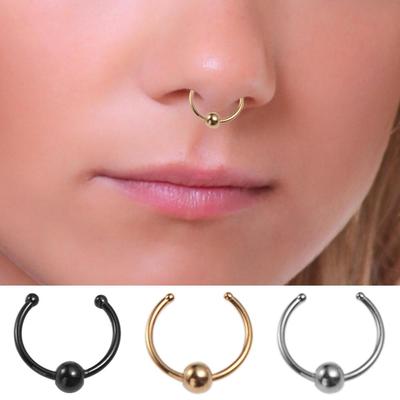 Boncuk Sahte Burun Septum Halkaları Piercingsiz Gotik Parti