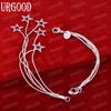 925 Sterling Silber Fünf Schlange Kette Stern Armband Mode Hochzeit Schmuck
