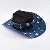 Vintage Washed Denim Jazz Hats For Women Men Gentleman Western Cowboy Hat Party Dress Up Cowgirl Hat