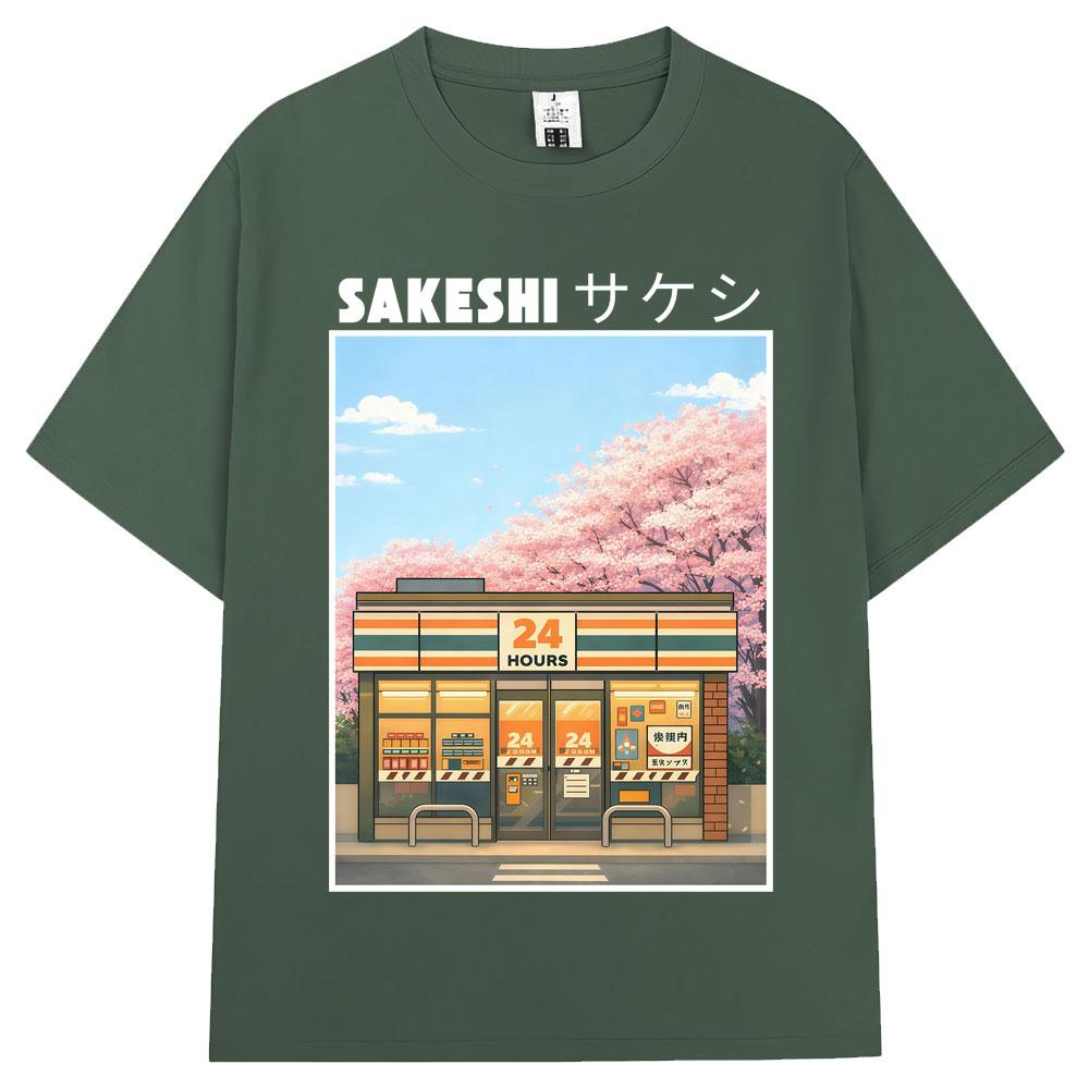 Japanese Style Konbini Convenience Store Graphic T Shirts Unisex Unisex Fashion Tokyo TShirts Oversized Cotton Casual T Shirt Gifts