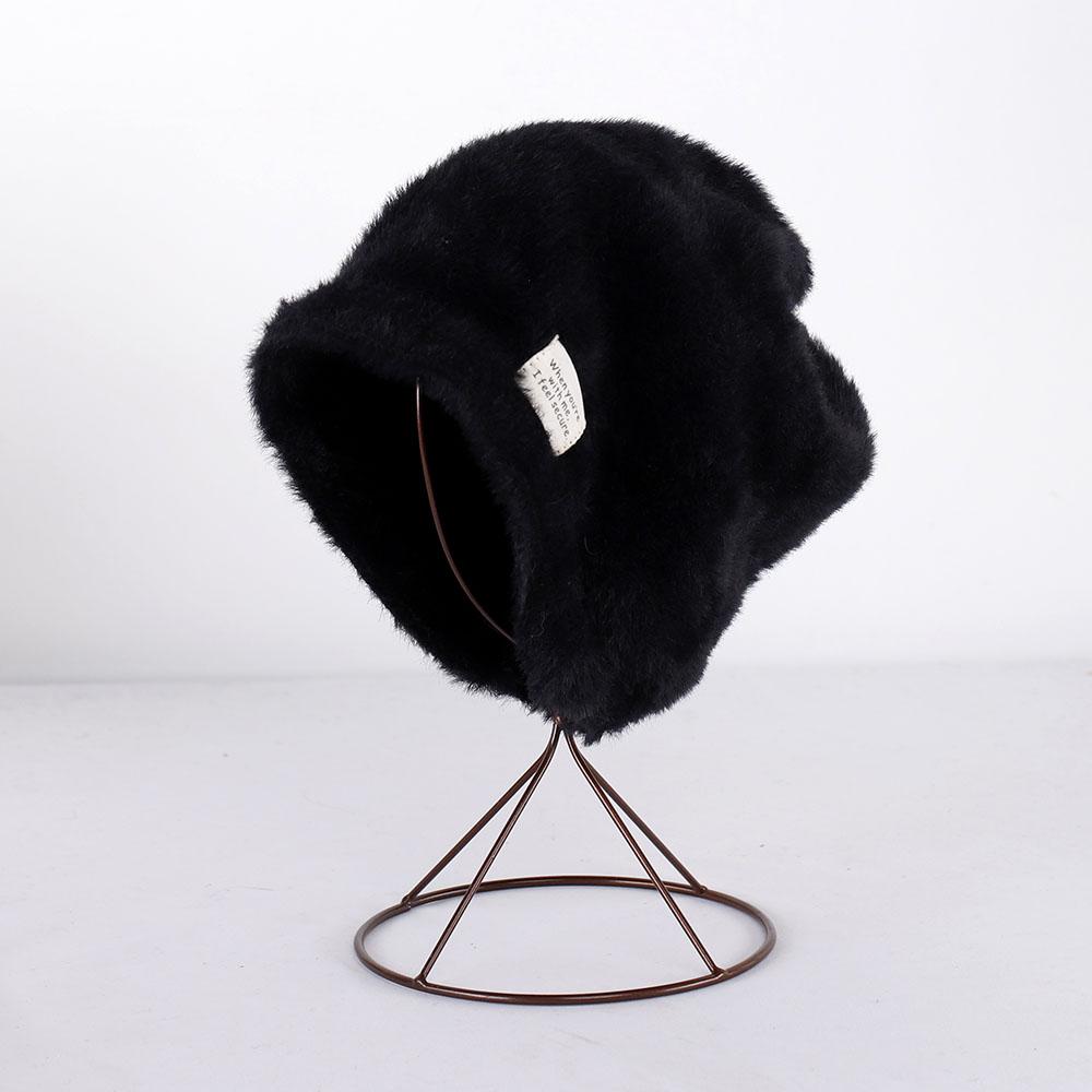Pile Cap Skullies Beanie Japanese Hat Fake Fur Caps Candy Colored Wool Hat Knitted Hat Skiing Cap Big Hat Korean Hat Mohair Hat