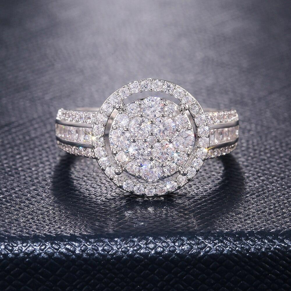 Round Watch Shape Women Ring Wedding Party Anniversary Ring Prong Setting CZ Stones Delicate Female Jewelry New Design