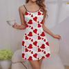 Women's Heart Print Sexy Camisole Nightgown - Comfortable European & American Style Pajamas for Casual Wear