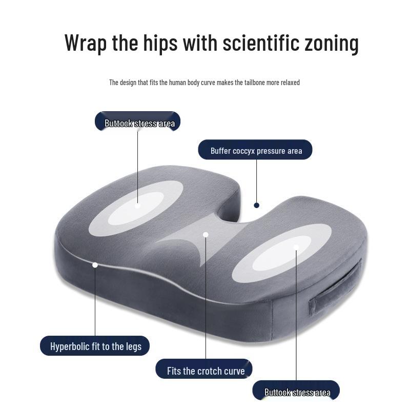 Memory Foam Breathable Coccyx Seat Cushion for Office Chair or Stool