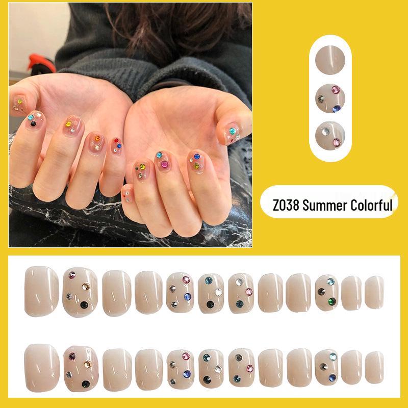 

Colorful Rhinestone Monkey Nail Art Stickers - Removable Summer Design