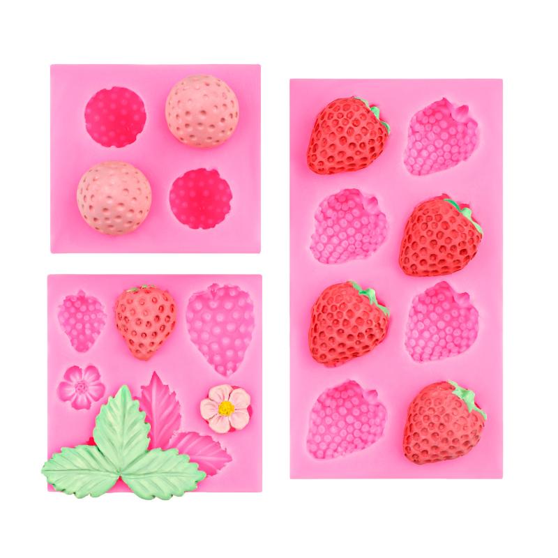 Fruit Strawberry Dessert Mousse Cake Mold Silicone Cake Decorations Reusable Baking Molds Kitchen Tools