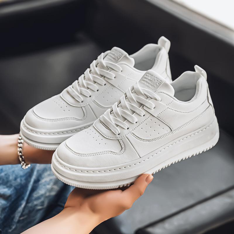 

2025 new men s white shoes platform heightening men s shoes trend sports and leisure board shoes men s FA20 39 белый