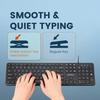Perixx PERIBOARD-210 Wired Keyboard, Full Size, Slim, Quiet, English Layout, Black (Type-C)
