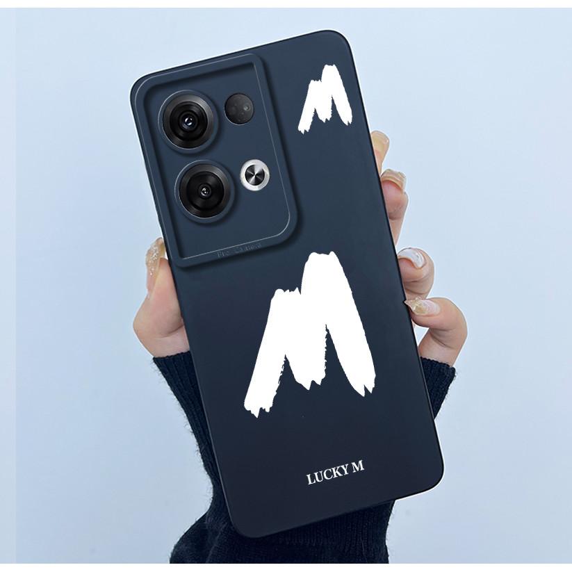 For OPPO Reno 8 Pro 5G Reno8 Reno8 Pro Plus Shockproof Phone Case Lucky Initial Letter Casing Silicone Soft Matte Back Cover