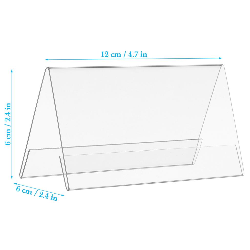 10Pcs Acrylic Place Cards Transparent Name Sign Stand Table Number Holder Wedding Acrylic Sign with Base for Party Home Office