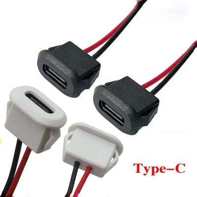5PC USB Typ C Anschlussbuchse Buchse Typ-C Mit Kartenschnalle 3A Hochstrom-Schnellladebuchse Anschluss USB-C Ladegerät Steckdose