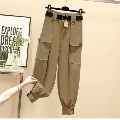 Kadın Cepler Kargo Harem Pantolon Kadın Siyah Hip Hop Rahat Joggers Pantolon Moda Rahat Sokak Pantolon Artı Boyutu