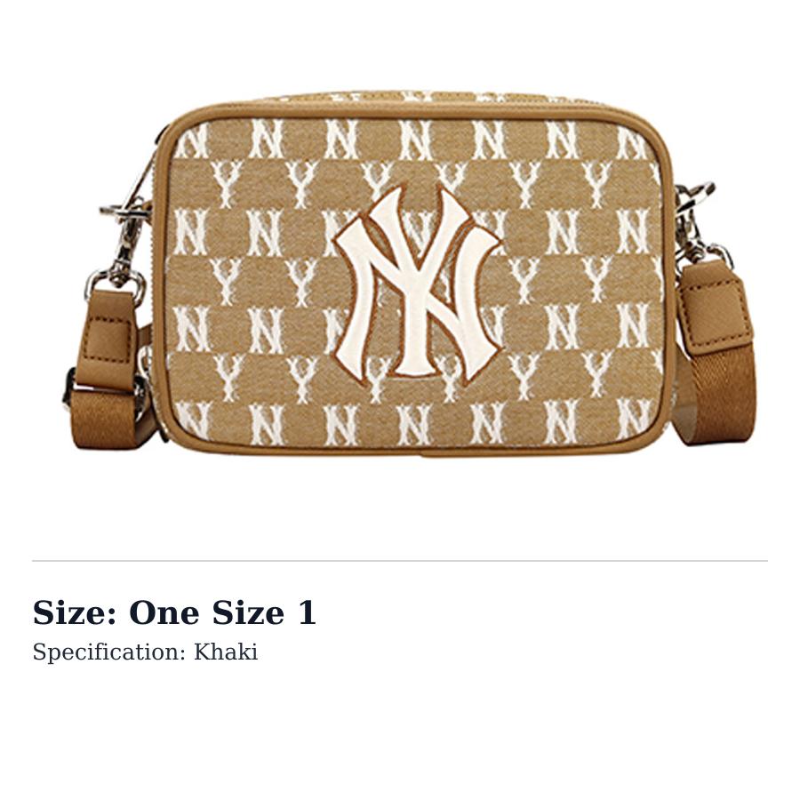 MLB Monogram Collection Fabric Camera Bag, Shoulder Bag, Crossbody Bag Mini Unisex Khaki 32BGDM111-50B One Size 1