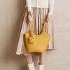 Light Luxury Design Portable Vegetable Basket Bag Genuine Leather Autumn And Winter High-End Sense Versatile Messenger Bucket Bag Women'S Bag
