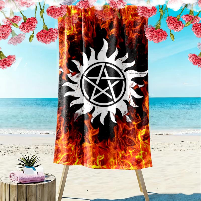 Supernatural Forces Unleashed beach towel Beach towel for vacation photos beach swim quick-drying swim towel seaside printing
