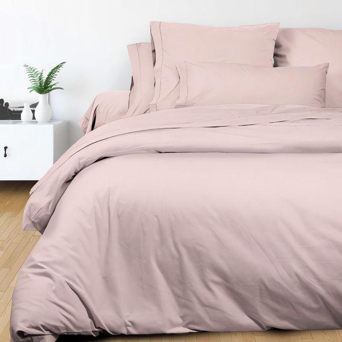Flat Sheet In Percale Cotton 240x300 Cm Camille Rose, by Songe De Camille