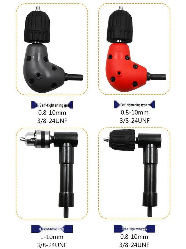 Right Angle 90° Electric Drill Adapter with Chuck Extension